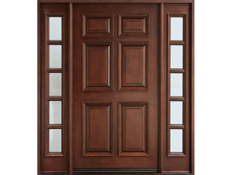 Mẫu cửa chính bằng gỗ kính 
