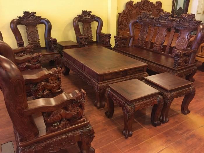 Bộ bàn ghế phòng khách bằng cẩm lai đẹp