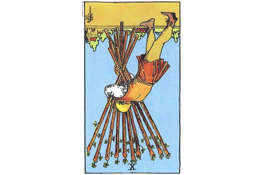 Ý nghĩa ngược của Ten of Wands