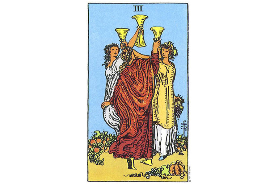 Three of Cups meaning in the tarot