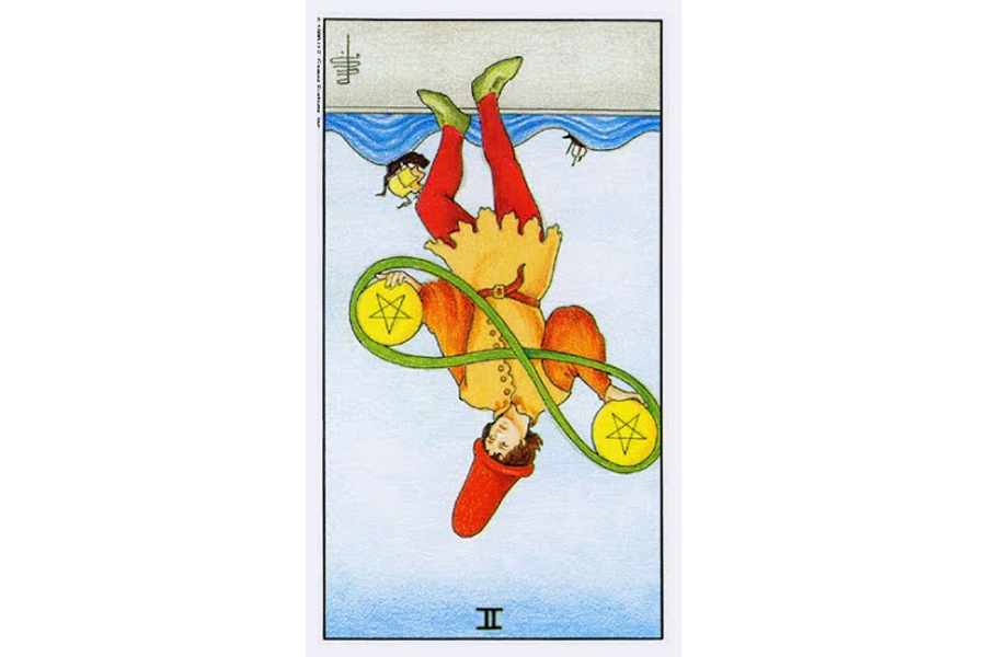  Ý nghĩa ngược của Two of Pentacles 