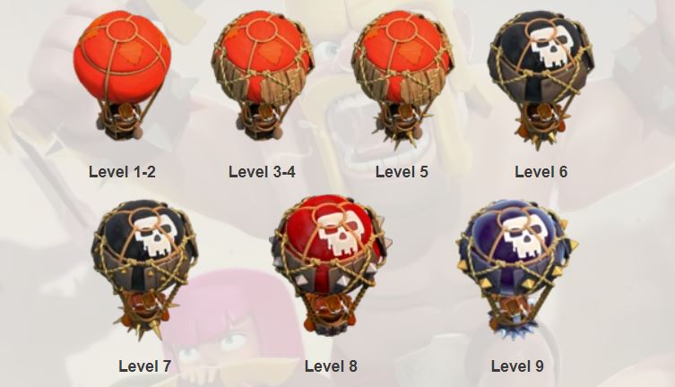 Game Clash of Clans - Game chiến thuật số 1 hiện nay 42 uân Balloon (hay gọi là quân Khinh Khí Cầu)