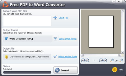 Phần mềm Free PDF to Word Doc Converter