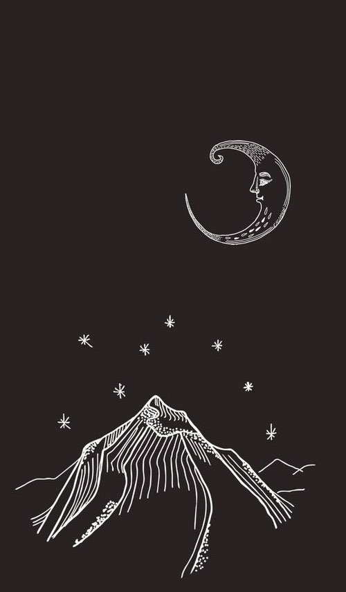 Hình nền màu đen đẹp nhất về ánh trăng trên đồi