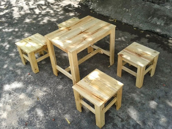 50 Mẫu bàn ghế cafe đẹp nhất hiện nay 10 Bộ bàn ghế cafe gỗ dùng cho quán cóc