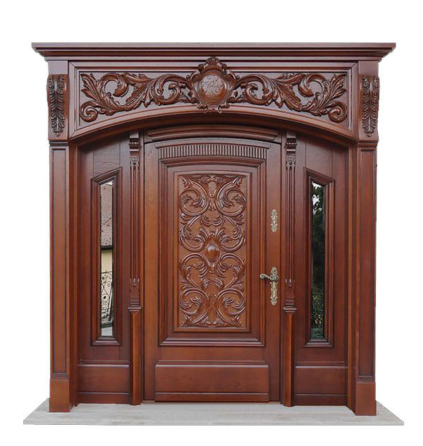 Mẫu cửa 2 cánh thiết kế theo phong cách cổ điển được làm từ gỗ cao cấp