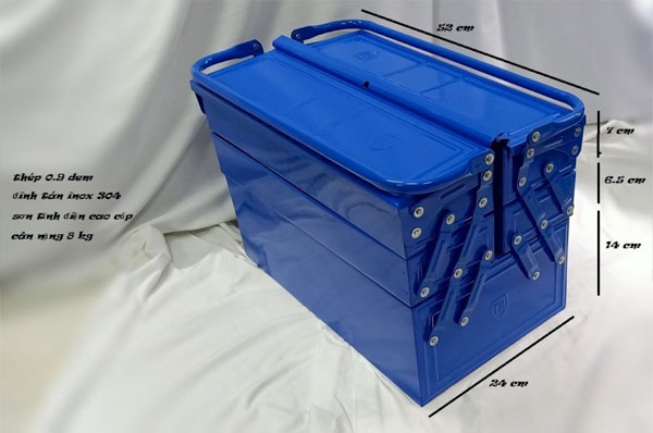 Thùng đựng đồ nghề 3 tầng 5 ngăn 52x24x30