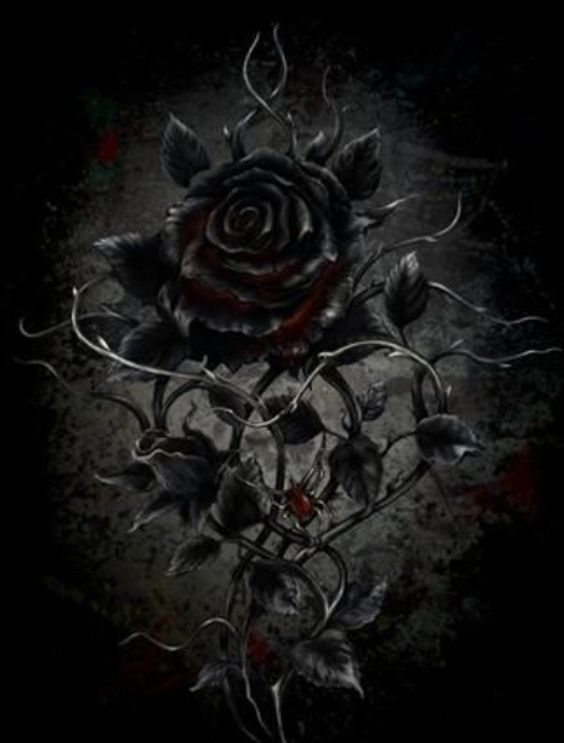 Hình nền đen buồn ngầu về bông hồng