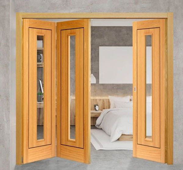 Top 30 Mẫu cửa gỗ kính đẹp nhất 2021 21 Mẫu cửa gỗ kính 4 cánh đơn giản