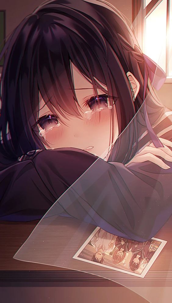 Hình hình họa Anime đơn độc khóc một mình