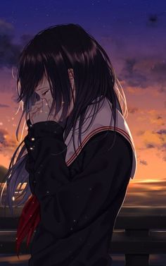 Hình ảnh buồn khóc của con gái, cô đơn một mình