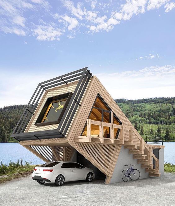 Mẫu nhà tiền chế đẹp, thiết kế theo kiểu nhà đổ ngan, kiểu mới lại và độc đáo