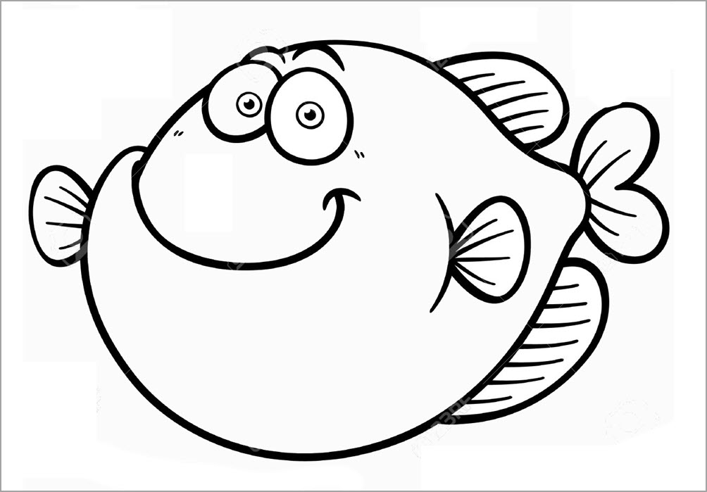 Tranh tô màu cho cá vàng dễ thương 