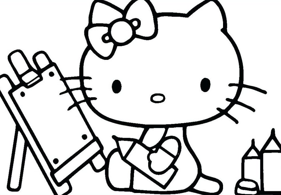 Tranh Tô Màu Hello Kitty Đẹp Nhất Dễ Thương Có Hình Mẫu  TH Điện Biên Đông