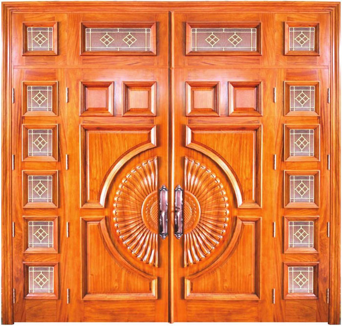 Mẫu cửa gỗ tân cổ điển 4 cánh đẹp nhưng thiết kế đơn giản