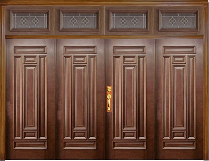Mẫu cửa gỗ tân cổ điển 4 cánh thiết kế siêu đơn giàn