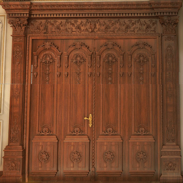 Mẫu cửa gỗ tân cổ điển 4 cánh đẹp cao cấp, chất lượng cao