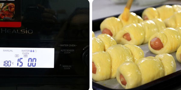 Cách làm Bánh Mì Cuộn Xúc Xích Nướng cho bé món ăn sáng thơm ngậy ngon miệng 15 Cách làm bánh mì cuộn xúc xích nướng cho bé bước 6