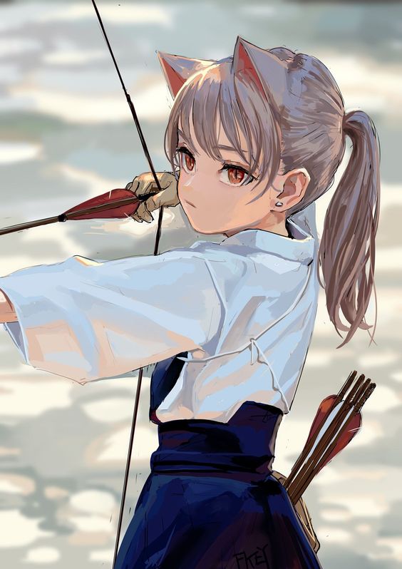 Hình ảnh anime nữ bắn cung ngầu lòi