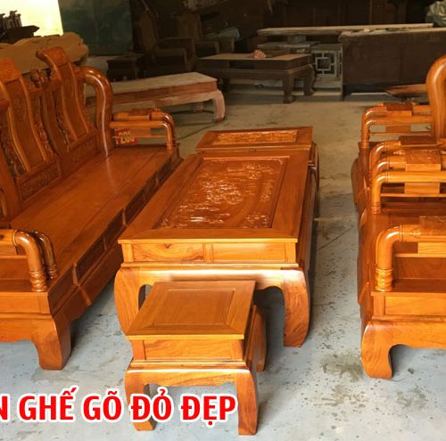 Bàn ghế gõ đỏ đẹp