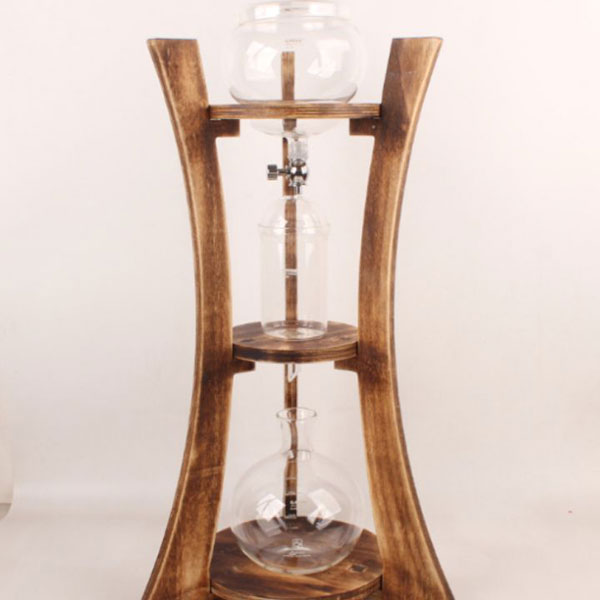 Bình pha cà phê bằng đá lạnh Cold Brew Coffee 3 cup giá gỗ 02