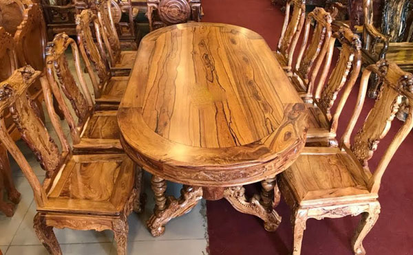 Bộ bàn ăn Ovan cẩm lai 8 ghế và 1 bàn