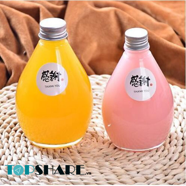 Chai thủy tinh 500ml giọt nước - Nắp nhôm đựng nước ép