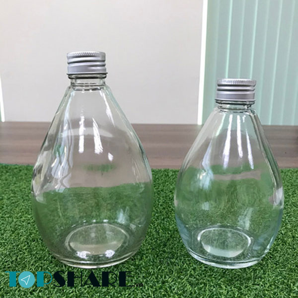 Chai thủy tinh 500ml giọt nước - Nắp nhôm