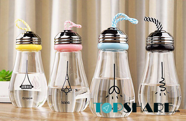 Chai thủy tinh dạng bóng đèn dây xách đựng sữa - đẹp chất lượng tốt