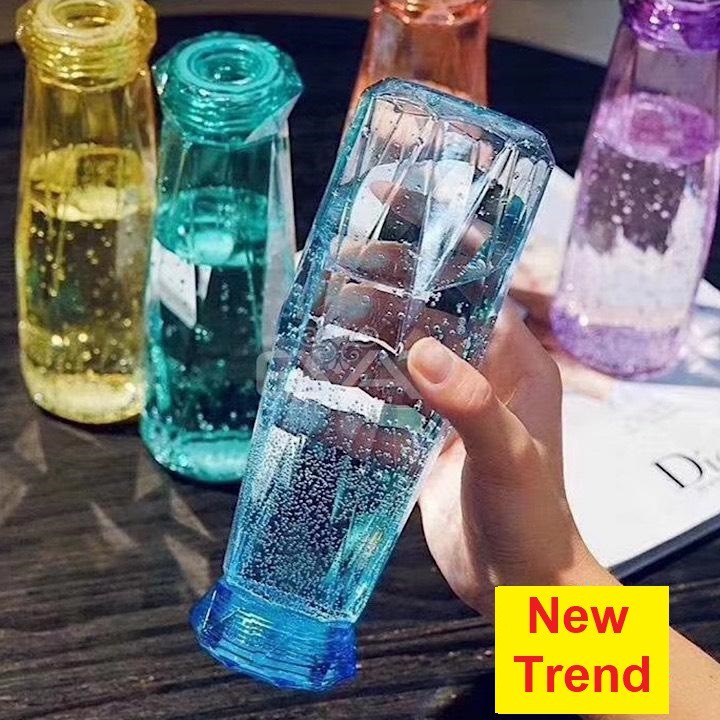 Chai thủy tinh giác cắt kim cương đựng sữa - chất lượng đẹp