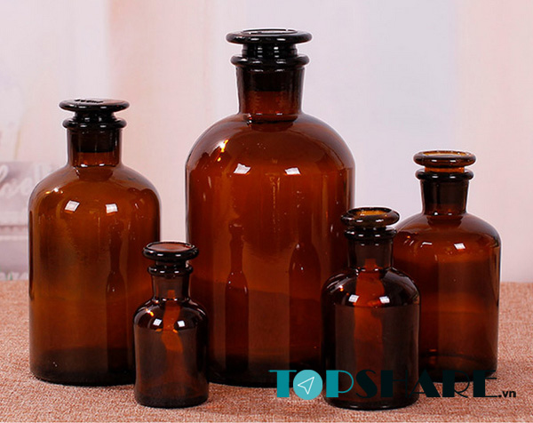 Top 15+ Mẫu chai thuỷ tinh 250ml đẹp, chất lượng, giá tốt nhất 2022 6 Chai thuỷ tinh 250ml nâu miệng hẹp nút nhám