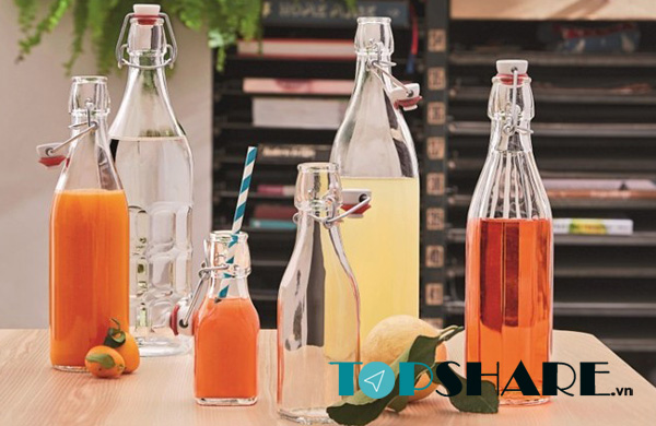 Chai thủy tinh nắp gài đựng sữa chất lượng tốt