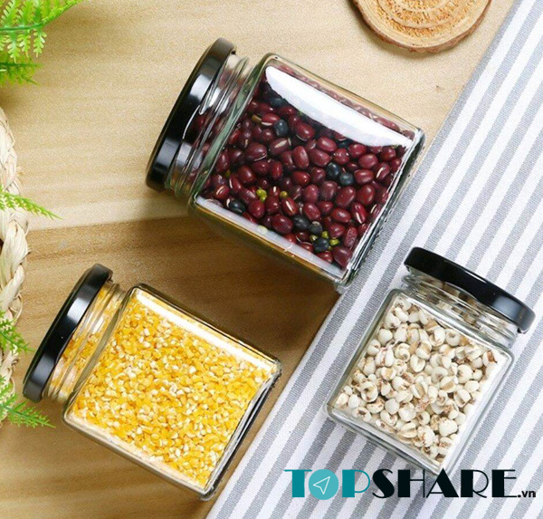 Top 10+ Mẫu hũ thủy tinh vuông đẹp, chất lượng tốt, giá rẻ 2022 7 Hũ thủy tinh vuông 750ml nắp thiếc