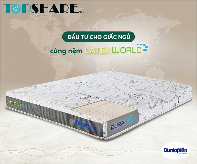 Top 4 mẫu nệm Cao Su Dunlopillo giá rẻ, chất lượng tốt nhất 2022 4 Nệm cao su thiên nhiên nguyên chất Dunlopillo World