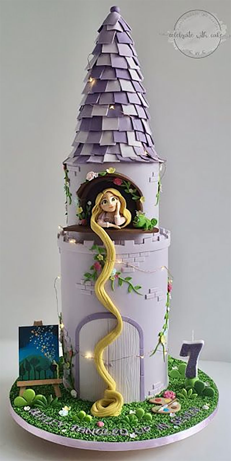 Hình ảnh bánh sinh nhật đẹp cho ai yêu thích công chúa Rapunzel