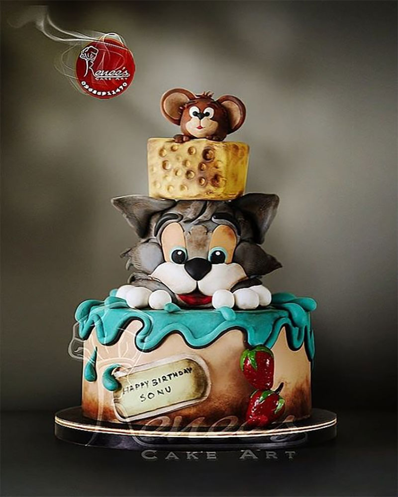 Hình ảnh bánh sinh nhật đẹp cho ai yêu thích hoạt hình Tom và Jerry