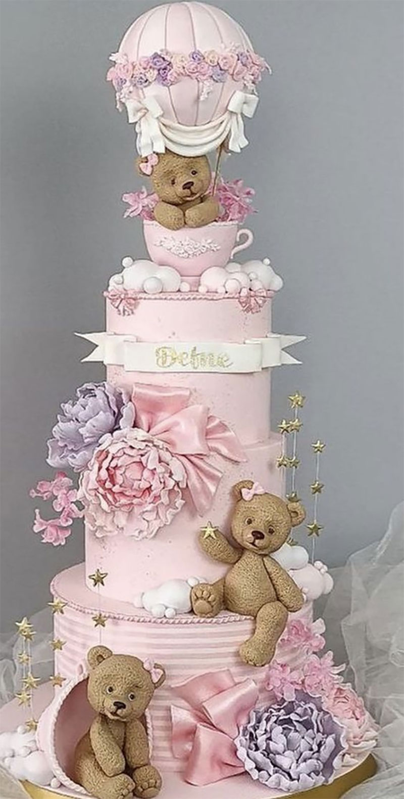 Hình ảnh bánh sinh nhật đẹp có gấu bông