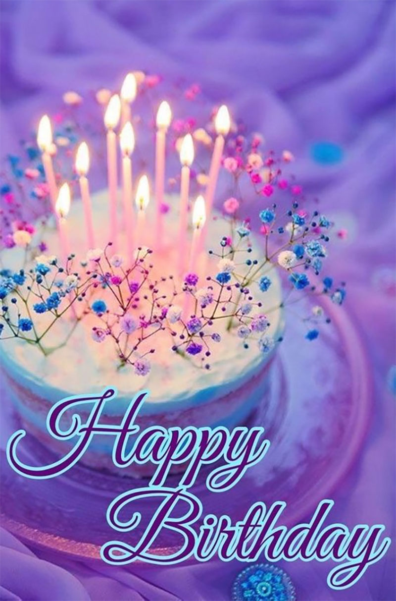 Hình ảnh chúc mừng sinh nhật cho cô gái thích màu tím