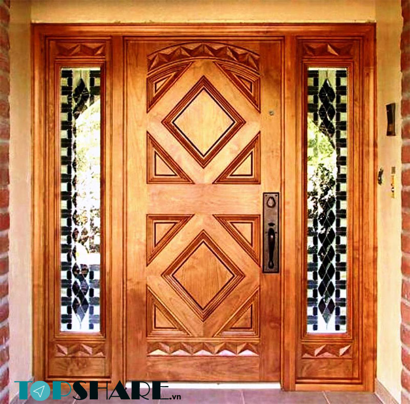 Mẫu cửa gỗ 3 cánh đẹp đơn giản