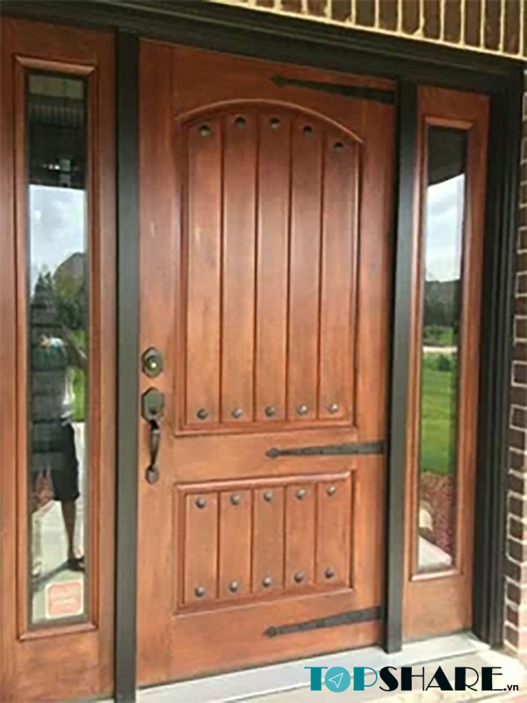 Mẫu cửa gỗ 3 cánh gỗ kính đẹp