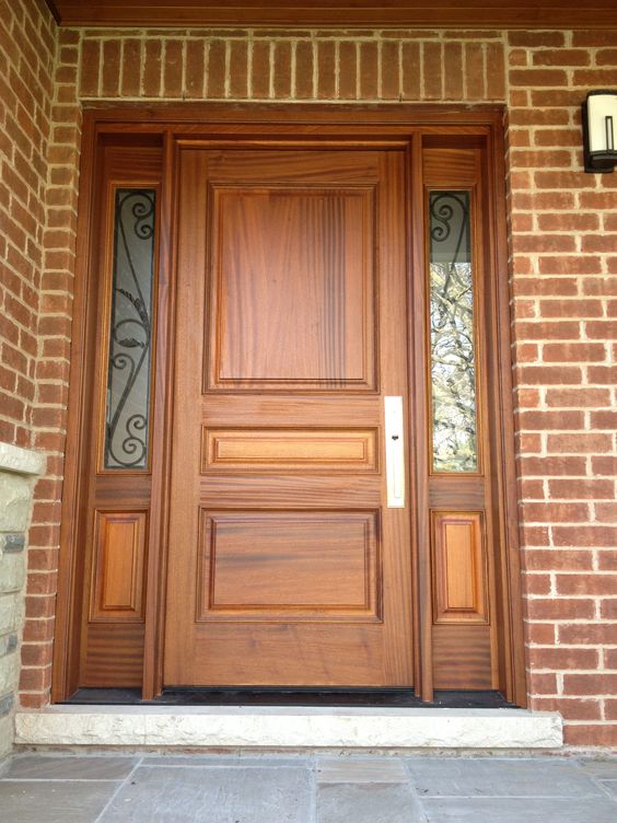 Mẫu cửa gỗ 3 cánh mặt phẳng đẹp