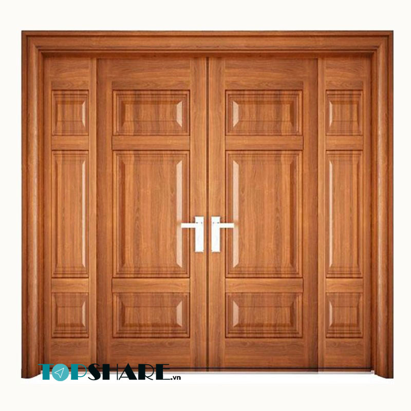 Cửa gỗ 4 cánh mặt tiền