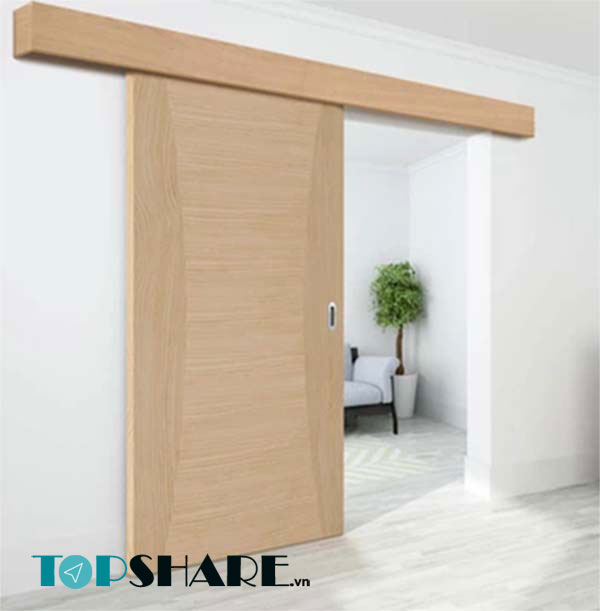 Mẫu cửa gỗ lùa thiết kế đơn giản