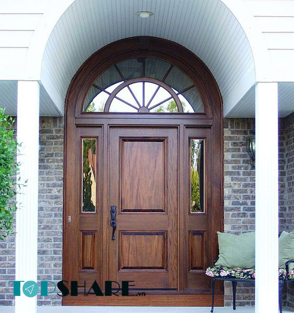 Mẫu cửa gỗ mái vòm cao cấp sang trọng