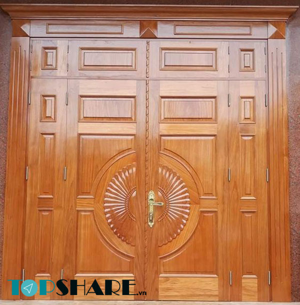 Mẫu cửa gỗ xoan đào tự nhiên đẹp