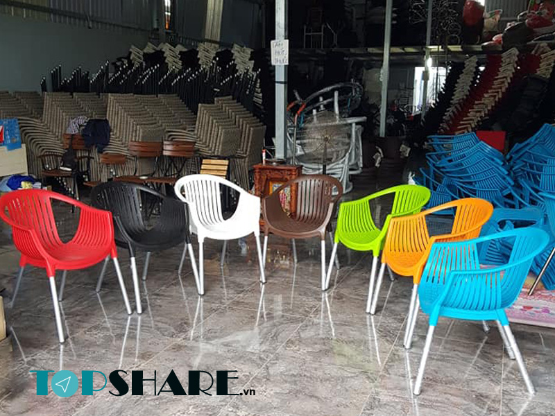 Ghế nhựa bành chân nhôm