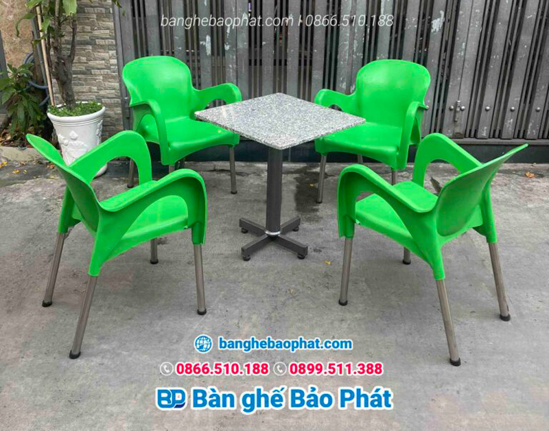 Bàn ghế nhựa cafe ngoài trời giá rẻ tại Bảo Phát