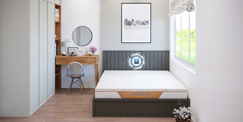 Nệm cao su non 1m2 mousse Kim Cương ALoe Vera Sleep