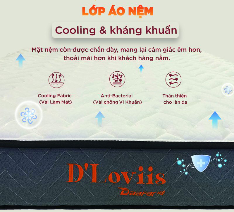 Ưu điểm của nệm lò xo túi D’Loviis Hydric