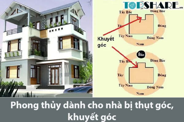 Phong thủy dành cho nhà bị thụt góc, khuyết góc